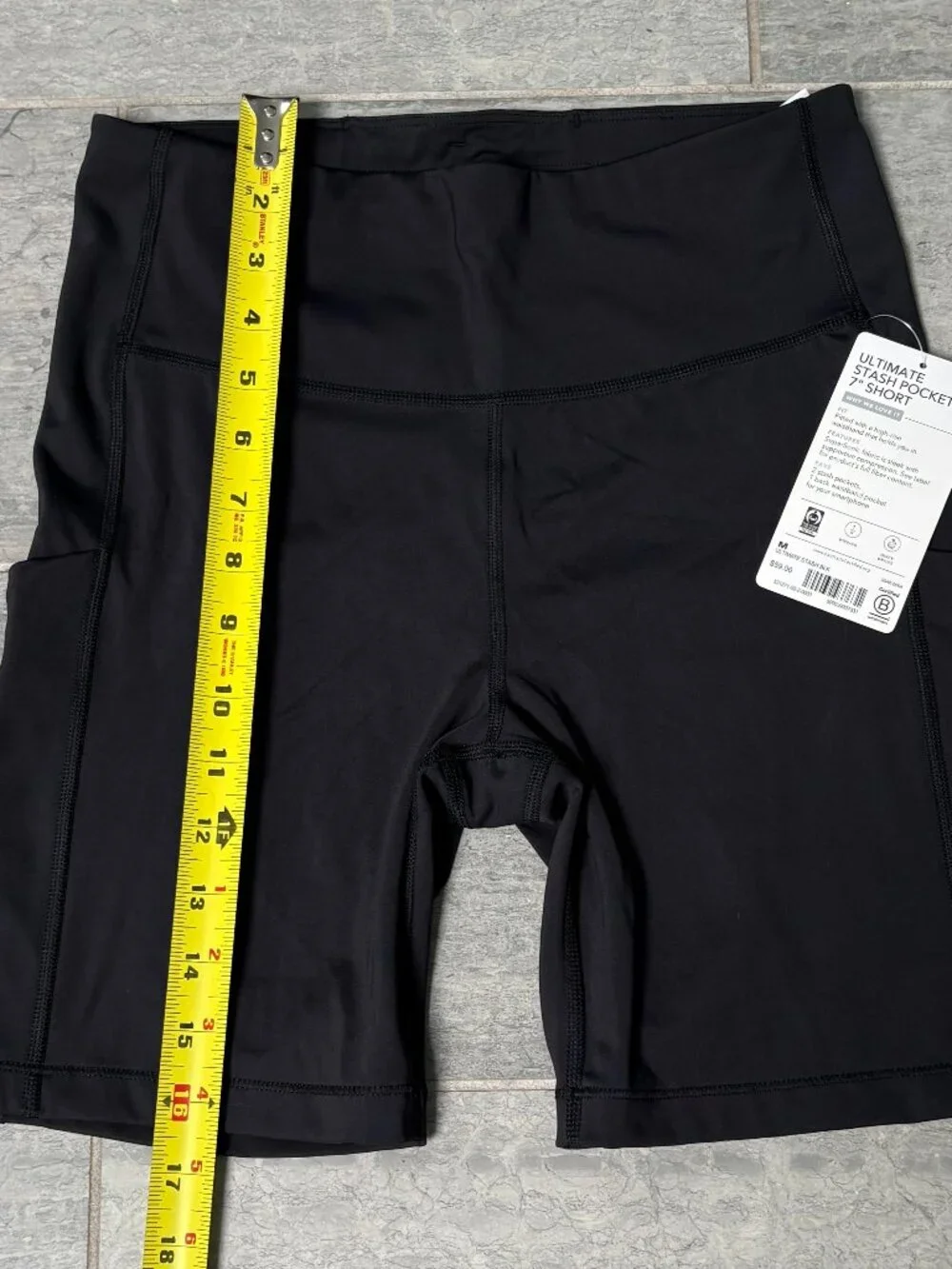 Athleta Ultimate Stash Pocket 7" Bike Shorts Black Medium NWT - Picture 8 of 10